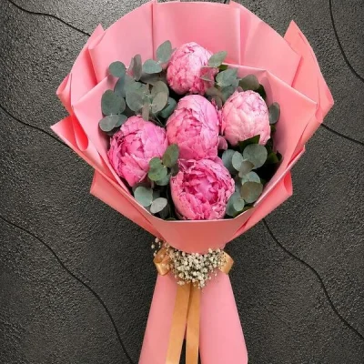 Pembe Şakayık Buketi. 5 Dal. Buca Çiçekçi. BKT0076
