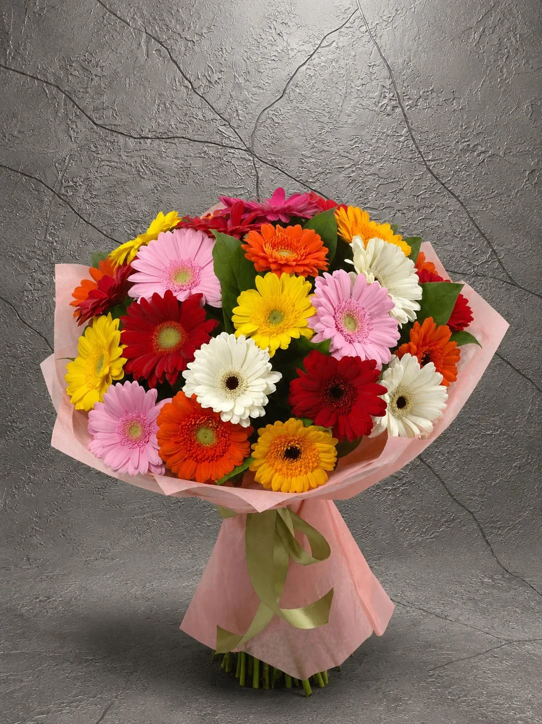 Buca-Cicekci-I-Izmir-Cicekci-BKT0100 Premium Mix Gerbera Buketi. Buca Çiçekçi. BKT0100