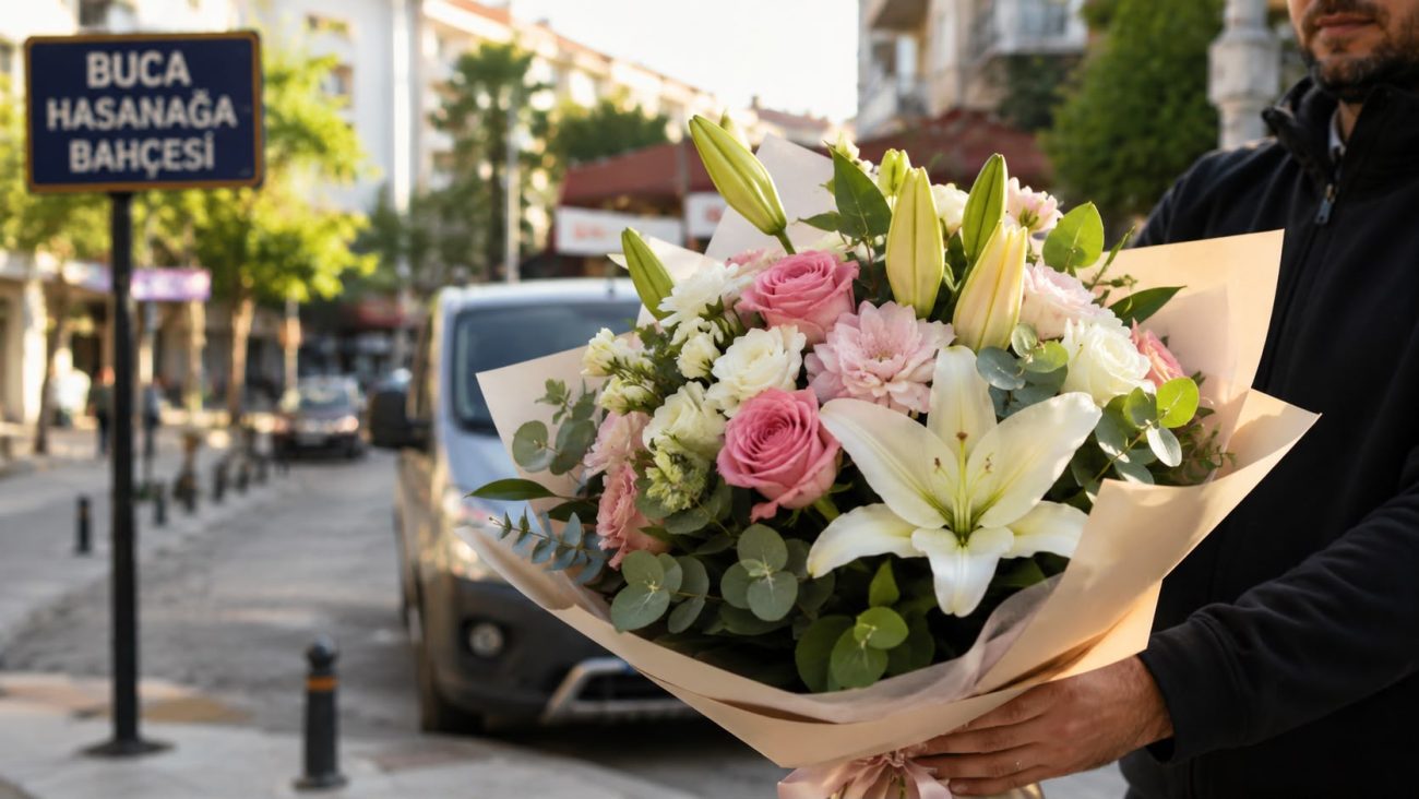 Buca Çiçekçi, İzmir Çiçekçi Buca’da Aynı Gün Çiçek Teslimatı için hazırlanan şık çiçek buketi