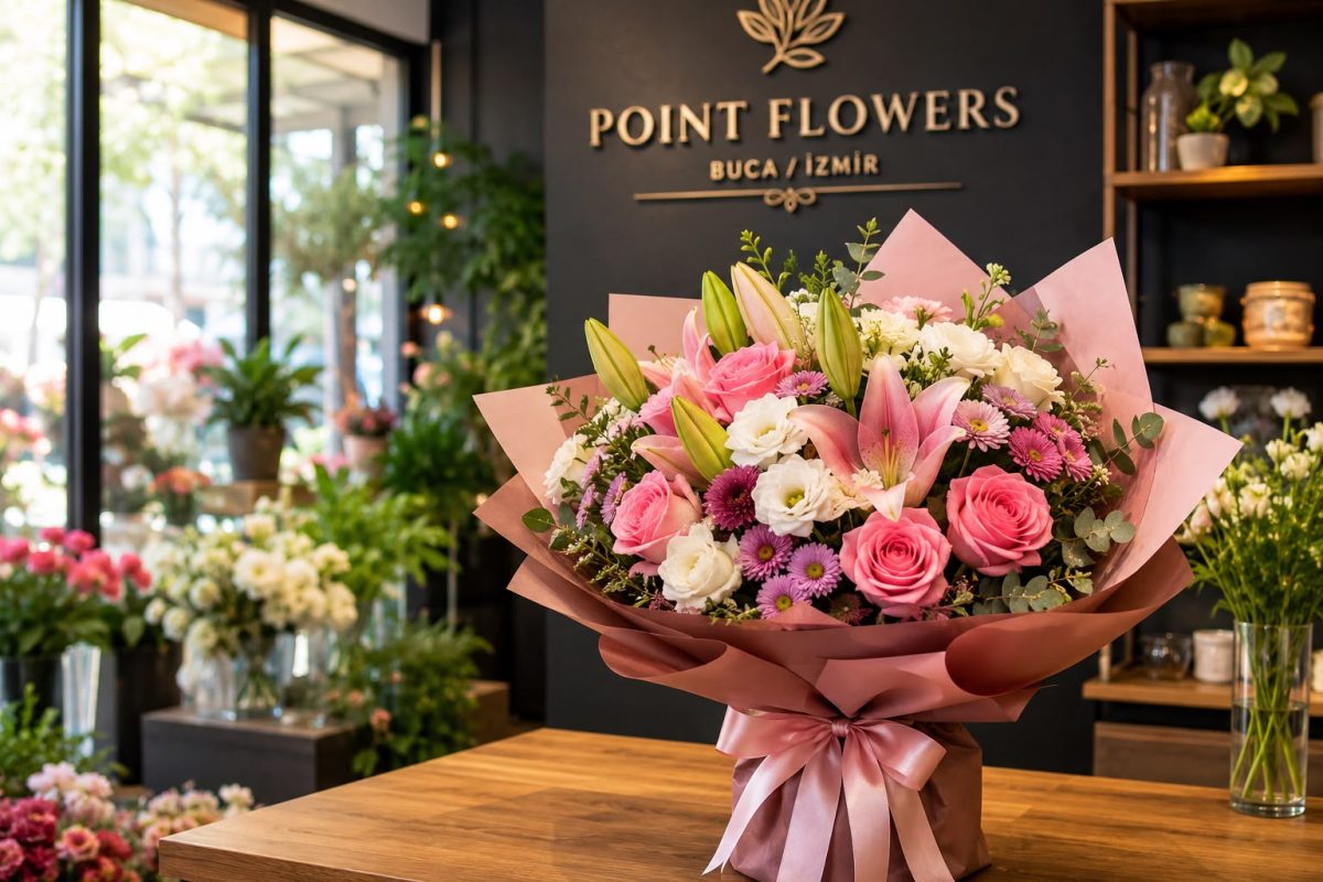 Buca'da En İyi Çiçekçi Point Flowers taze çiçek buketi