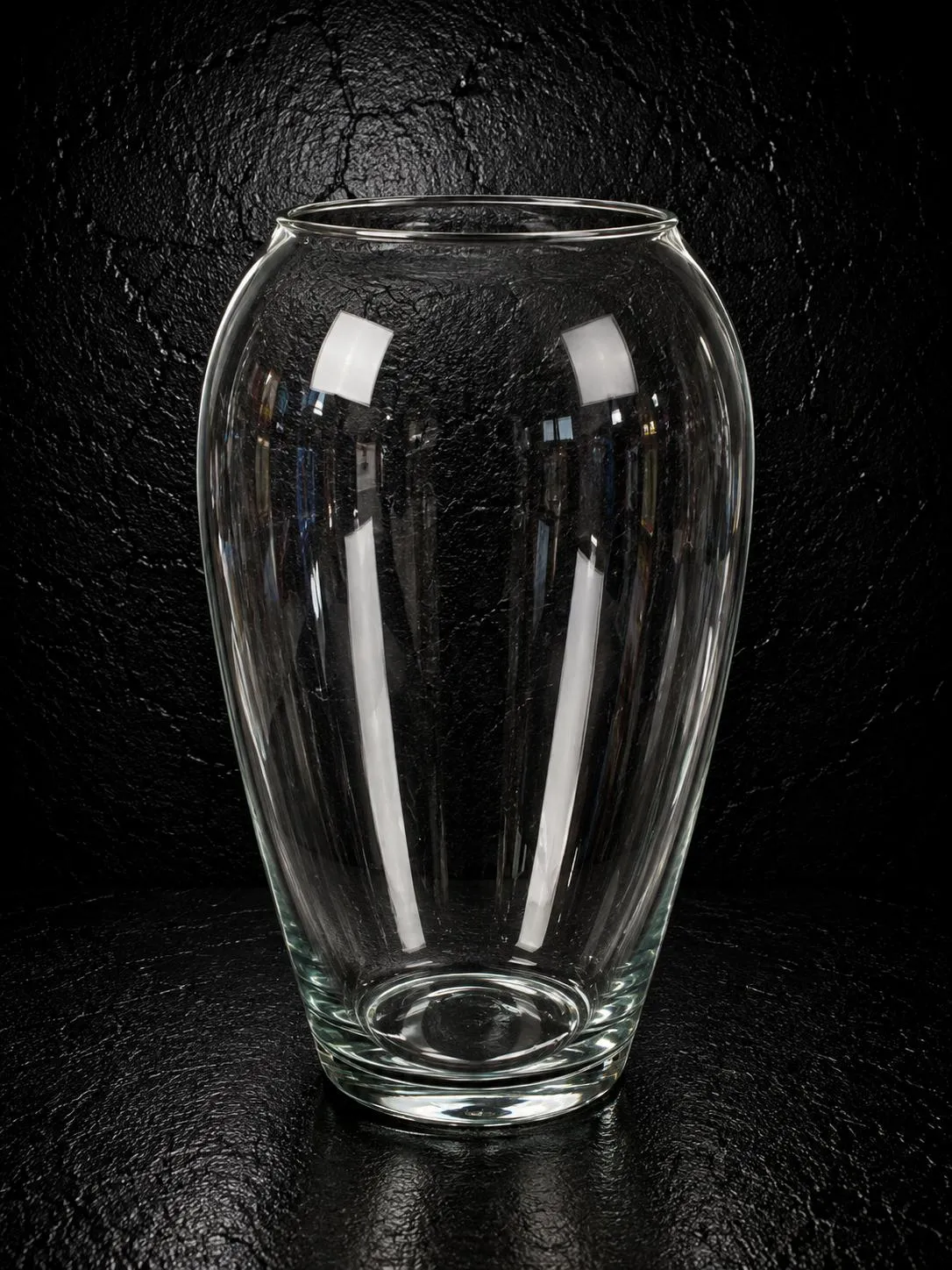 Şeffaf Oval Kristal Vazo VZ0010 Şeffaf Oval Kristal Vazo VZ0010 dekoratif çiçek vazosu Buca Çiçekçi İzmir