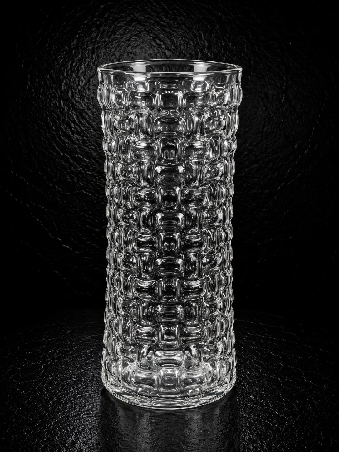 Örgü Desen Şeffaf Kristal Vazo VZ0013 Örgü Desen Şeffaf Kristal Vazo VZ0013 dekoratif çiçek vazosu Buca Çiçekçi İzmir